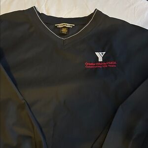 Men's Black V-Neck wind breaker